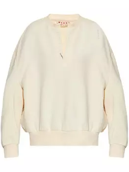 Хлопковая толстовка Marni, нейтральный