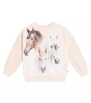 Хлопковая толстовка макси с принтом Molo, мультиколор