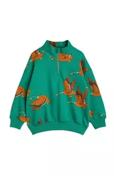 Хлопковая толстовка Mini Rodini для мальчиков и девочек Ducks, зеленый