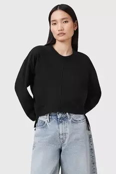 Хлопковая толстовка MIRA Allsaints, черный