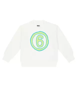 Хлопковая толстовка MM6 Maison Margiela, белый