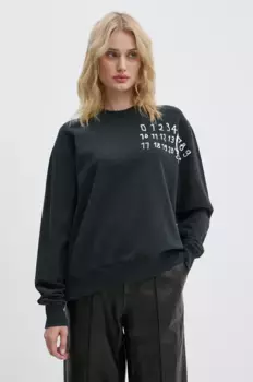 Хлопковая толстовка MM6 Maison Margiela, черный