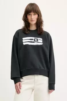 Хлопковая толстовка Mm6 Maison Margiela, черный