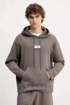 Хлопковая толстовка Mm6 Maison Margiela, коричневый