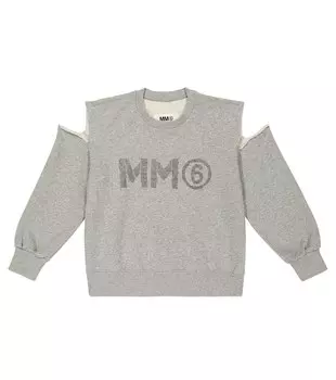 Хлопковая толстовка MM6 Maison Margiela, серый