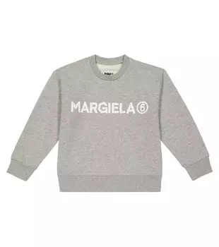 Хлопковая толстовка MM6 Maison Margiela, серый