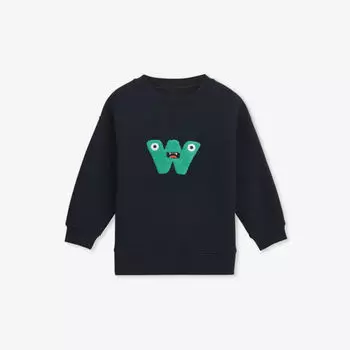 Хлопковая толстовка monster w с логотипом 3–9 лет Whistles, синий