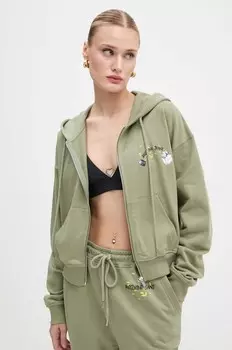 Хлопковая толстовка Moschino Jeans, зеленый