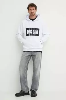 Хлопковая толстовка Msgm, белый