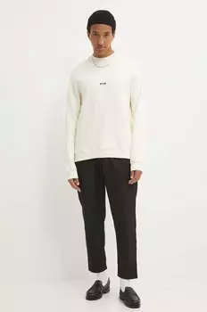 Хлопковая толстовка Msgm, бежевый