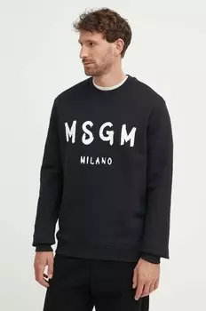 Хлопковая толстовка Msgm, черный
