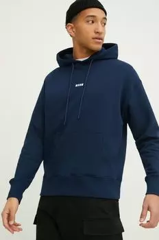 Хлопковая толстовка Msgm, темно-синий