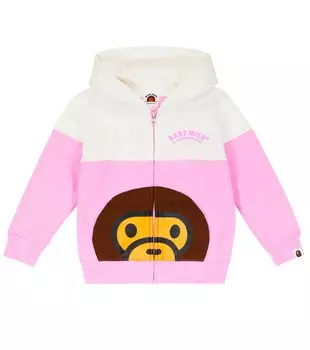 Хлопковая толстовка на молнии Baby Milo BAPE, разноцветный