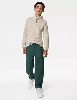 Хлопковая толстовка на молнии до половины (6–16 лет) Marks & Spencer