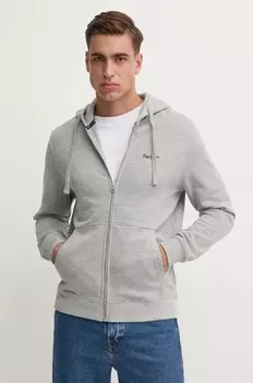 Хлопковая толстовка на молнии Pepe Jeans NEW JOE на молнии, серый