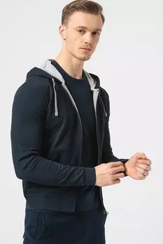 Хлопковая толстовка на молнии U S Polo Assn , синий