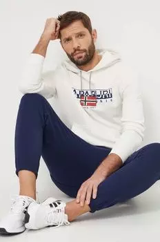 Хлопковая толстовка Napapijri, бежевый