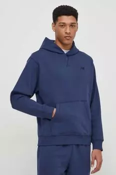 Хлопковая толстовка New Balance, темно-синий