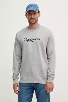 Хлопковая толстовка NEW JOE CREW Pepe Jeans, серый