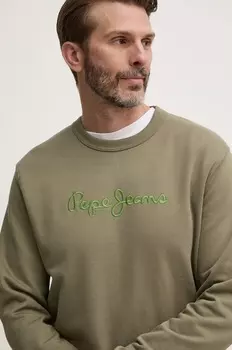 Хлопковая толстовка NEW JOE CREW Pepe Jeans, зеленый
