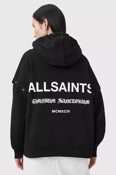 Хлопковая толстовка OMNIUM Allsaints, черный