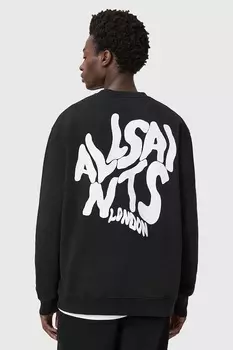 Хлопковая толстовка ORLANDO Allsaints, черный