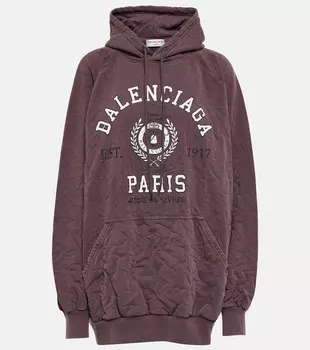 Хлопковая толстовка оверсайз college 1917 Balenciaga, фиолетовый