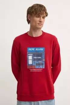 Хлопковая толстовка Pepe Jeans AENYS CREW, красный