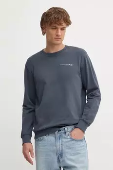 Хлопковая толстовка Pepe Jeans DAVY CREW, серый