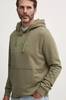 Хлопковая толстовка Pepe Jeans NEW JOE HOODIE, зеленый
