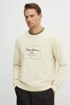 Хлопковая толстовка Pepe Jeans SIMON, бежевый