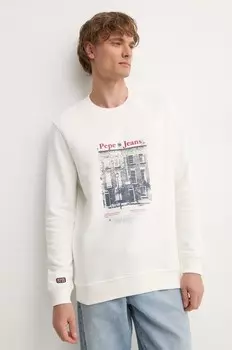Хлопковая толстовка Pepe Jeans SOREN CREW, бежевый