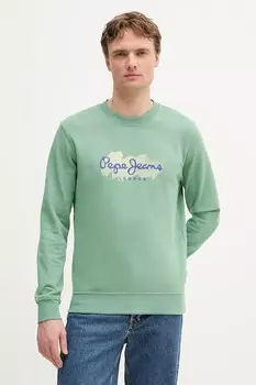 Хлопковая толстовка Pepe Jeans, зеленый
