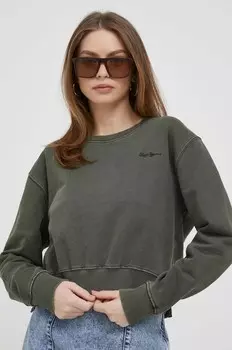 Хлопковая толстовка Pepe Jeans, зеленый