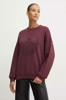 Хлопковая толстовка Pinko, бордовый
