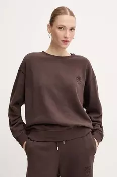 Хлопковая толстовка Pinko, коричневый