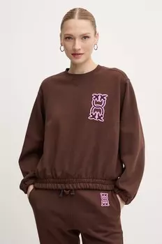 Хлопковая толстовка Pinko, коричневый