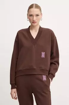 Хлопковая толстовка Pinko, коричневый