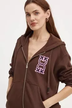 Хлопковая толстовка Pinko, коричневый