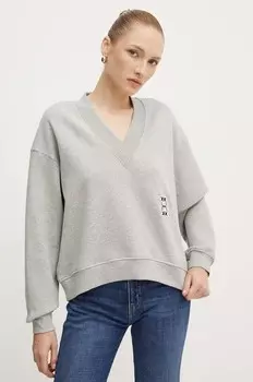 Хлопковая толстовка Pinko, серый