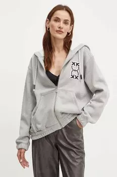 Хлопковая толстовка Pinko, серый