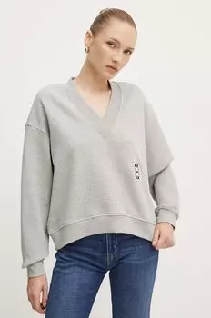Хлопковая толстовка Pinko, серый