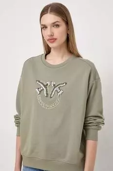 Хлопковая толстовка Pinko, зеленый