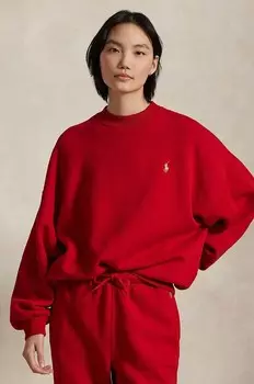 Хлопковая толстовка Polo Ralph Lauren, красный