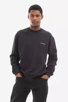 Хлопковая толстовка Polygon с круглым вырезом A-COLD-WALL*, черный