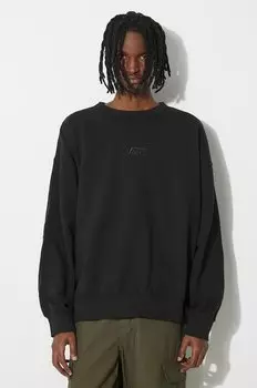 Хлопковая толстовка Premium Standards Crew Fleece LX Vans, черный