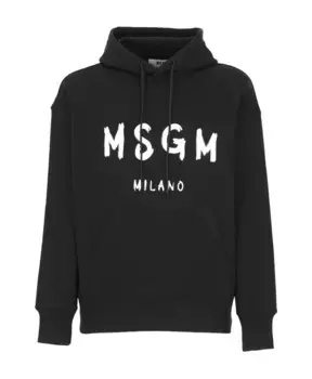 Хлопковая толстовка R с логотипом Msgm, черный