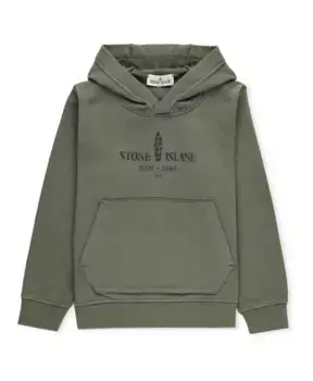 Хлопковая толстовка R Stone Island, зеленый