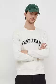 Хлопковая толстовка Raven Pepe Jeans, бежевый