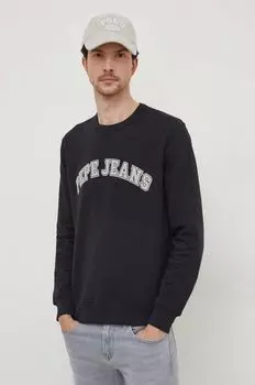 Хлопковая толстовка Raven Pepe Jeans, черный